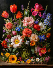 Dutch still life florists also depicted a Christmas tree decorated with flowers