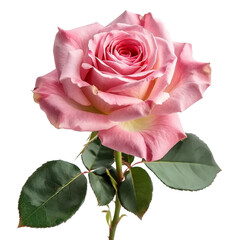 Pink rose isolated on white and transparent background