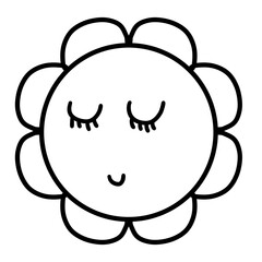Flower Faces Outline