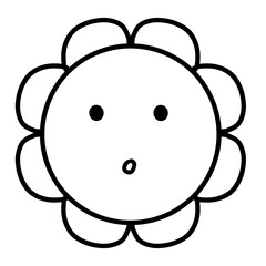Flower Faces Outline