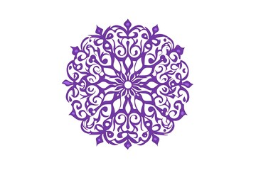 Indian floral paisley ornament. Ethnic Mandala flower print. Henna tattoo style. Festive colorful design element isolated