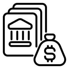 loan icon, Line icon style