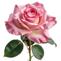 Pink rose isolated on white and transparent background