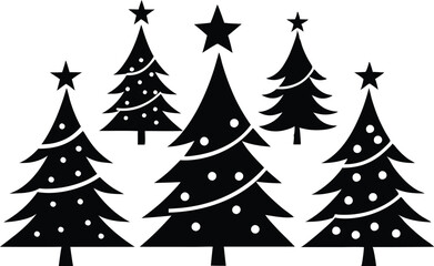 Obraz premium set of christmas trees