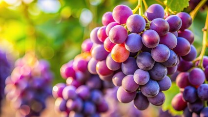 Close-up of a cluster of ripe purple grapes, grape, fruit, vineyard, close-up, food, healthy, organic, agriculture, harvest, ripe