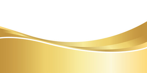 gold gradient for banner, golden wavy shape, gold wave curve on white background, golden wave corner shape for banner, stripes ribbon golden graphic, striped gold radient luxury