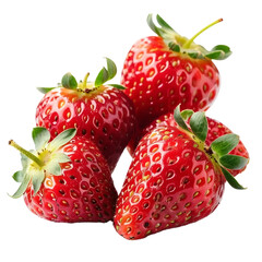 Strawberries isolated on white and transparent background