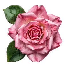 Pink rose isolated on white and transparent background