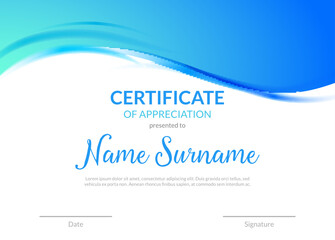 Certificate award diploma template design. Certificate appreciation modern business card award design