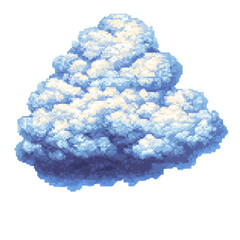 Fototapeta premium Pixel Cloud: A blocky, pixelated cloud