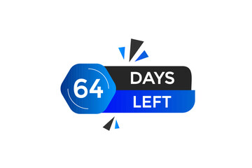 64 days left, icon, stile, timer, countdown, clock, time,  background, template, 64 days left countdown, sticker, left banner, business, sale, label button
