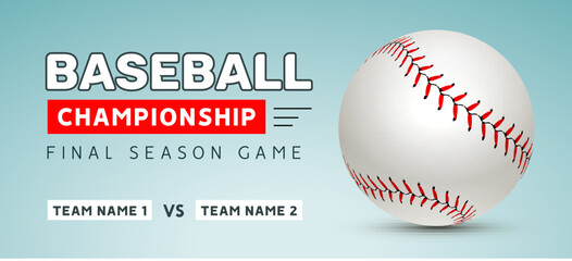 Baseball flyer poster template tournament invitation. Baseball background advertising design banner