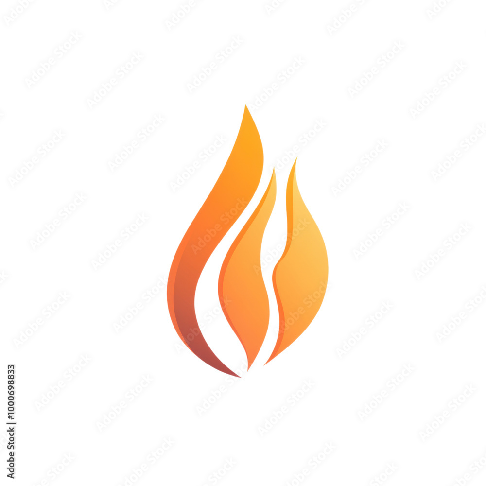 Poster minimalist flame: a clean, smooth single flame with sharp, defined edges, designed in a minimalist s