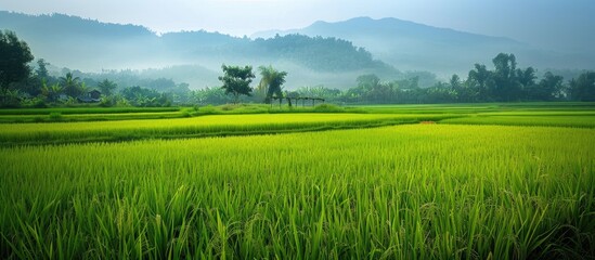 Green Rice Field Farm Meadow Pasture Ear Of Rice Paddy Spike Asia