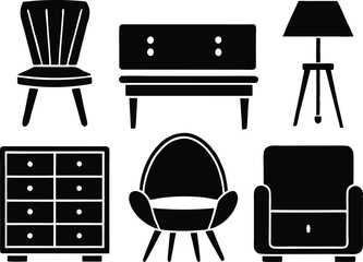 set of furniture icons