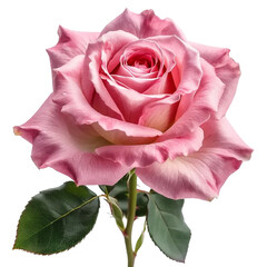 Pink rose isolated on white and transparent background