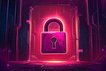 A glowing padlock symbolizing security and protection in a digital environment.