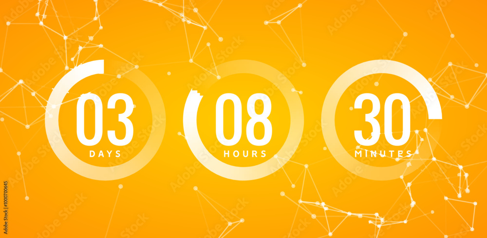 Aufkleber time countdown clock timer circle number. stopwatch vector count counter digital ui modern timer