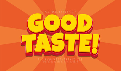 3d editable good taste text effect graphic style template