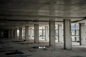 A new modern multi-storey residential building under construction