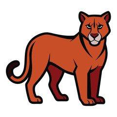 Solid color Mountain Lion animal vector design