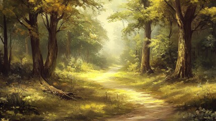 Obraz premium A Serene Forest Path
