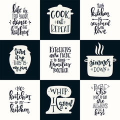 Obraz premium Hand drawn typography poster set. Conceptual handwritten phrase Home and Family T shirt hand lettered calligraphic design. Inspirational vector. Vector illustration