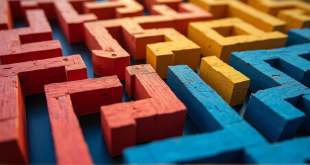blocks on a wooden board