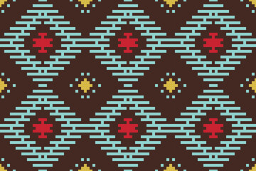 Ethnic Design Islamic Geometric Patterns Drawingfolk Embroidery, Aztec Geometric Ornament Print. Design for Carpet, Wallpaper, Clothing, Wrapping, Fabric