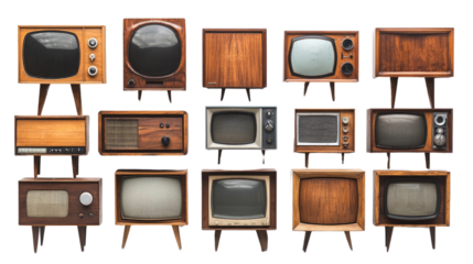 old tv set isolated on white background