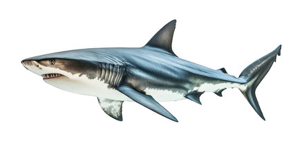 blue shark isolated on white transparent background 