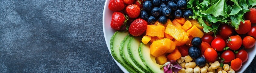 Fresh and Colorful Fruit and Vegetable Salad