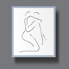 Abstract Kiss Line Art, Couple Hug Wall Print, Kissing Line Drawing, Simple Art, Family Poster, Minimalist Love Art, Romantic Hugging Print Couple Kiss Line Art Print, Embrace Lillustration of a woman