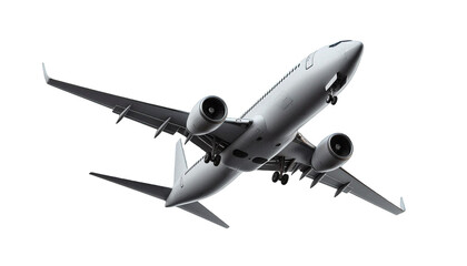 Passenger plane on a transparent background
