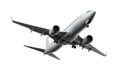 Passenger plane on a transparent background