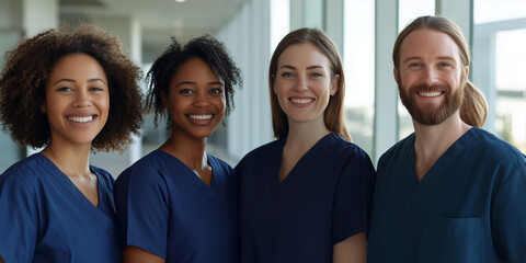 Portrait of a Diverse Multi-Cultural Medical Team at a hospital
