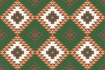 Arabesque Ethnic Seamless Patternfolk Embroidery, Aztec Geometric Ornament Print. Design for Carpet, Wallpaper, Clothing, Wrapping, Fabric