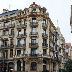 Fototapeta premium Facade of old buildings.