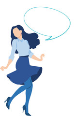 コメントをするビジネスウーマンのイラスト