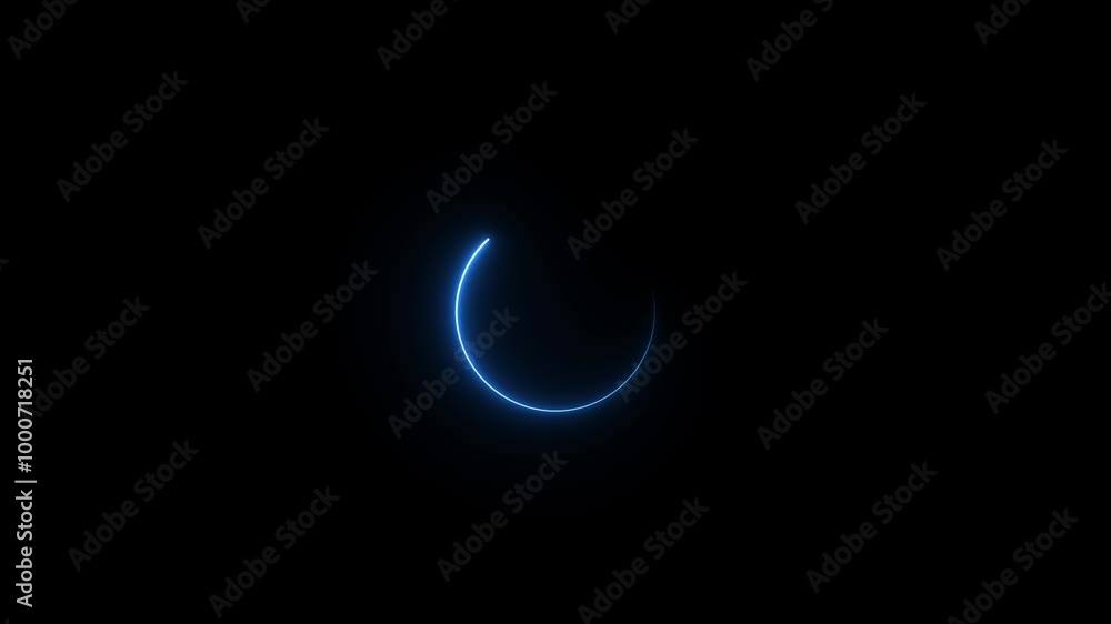 Aufkleber neon circle loading animation video with black background.