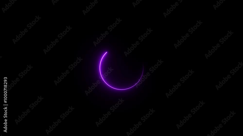Aufkleber neon circle loading animation video with black background.
