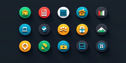 Professional showcasing set of digital icons, with the prominent Leasing icon, concept of leasing services, financial arrangements, asset management, businesses seeking ownership, Generative AI