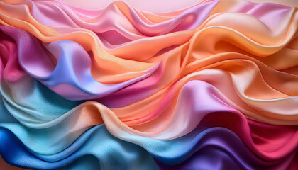 Fototapeta premium Abstract background with smooth lines in pink, blue, and orange colors, Abstract background. Colorful twisted shapes background. abstract colorful background 