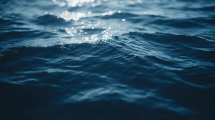 Fototapeta premium Serene ocean waves with shimmering reflections