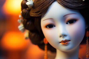 Obraz premium Porcelain doll with intricate hairstyle