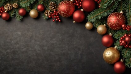 hristmas decor background with place for text