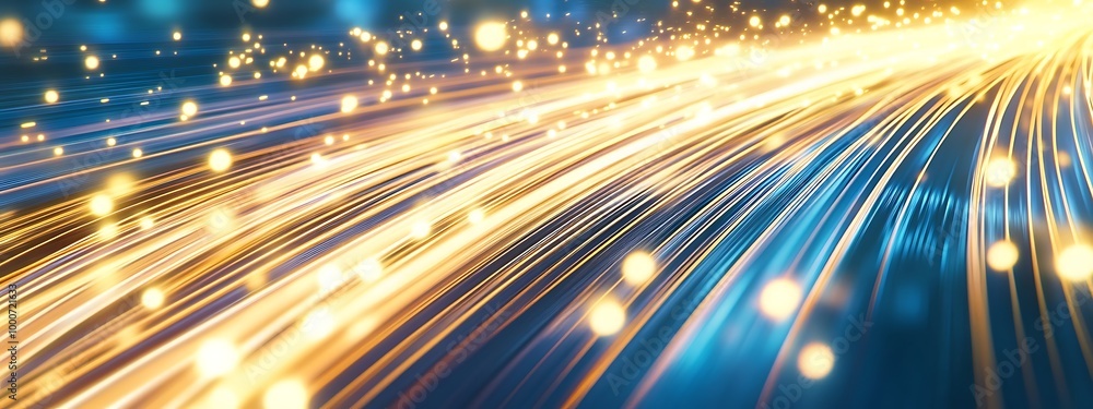 Poster gold and white pink light trails, the flow of data within computer systems or networks, the transfer