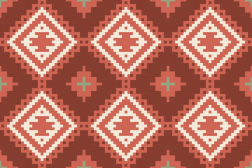 Abstract Ethnic Islamic Geometric Patternfolk Embroidery, Aztec Geometric Ornament Print. Design for Carpet, Wallpaper, Clothing, Wrapping, Fabric
