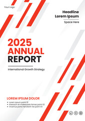 A4 flyer design for corporate business with modern background. With red color and simple geometric