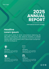 A4 flyer design for corporate business with modern background. With green gradient and simple shape